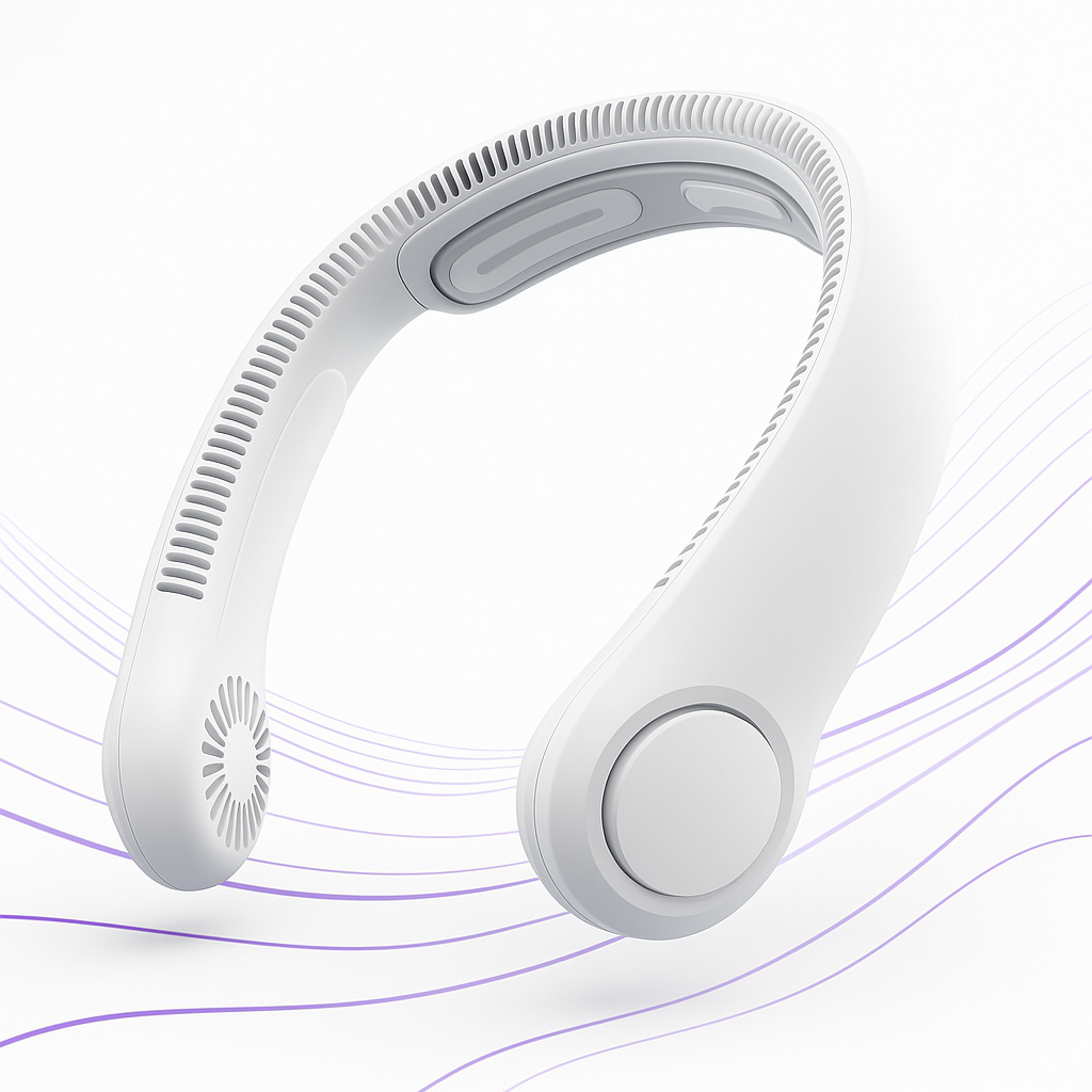 Portable Neck Fan — 5000mAh, Hands-Free Cooling with 5-Speed Airflow