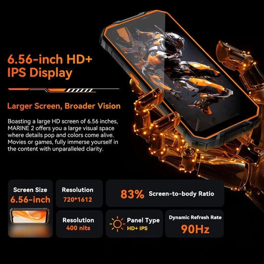 Blackview OSCAL Marine 2 — Rugged Phone with 8GB RAM, 256GB, 11000mAh & HD+ Display